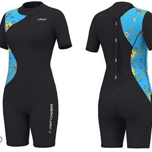 Hevto Women Men and Kids Wetsuits 3/2mm Neoprene Full Shorty Suits Surfing Swimm